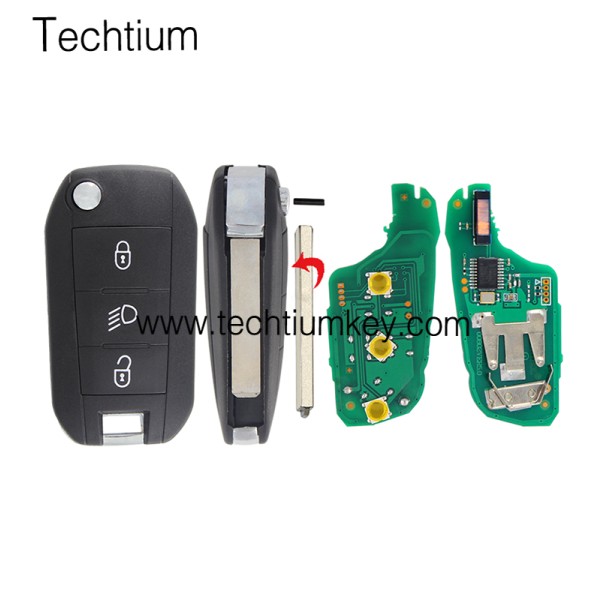 433Mhz ID46 chip 307/VA2 blade 3 button remote key for Citroen